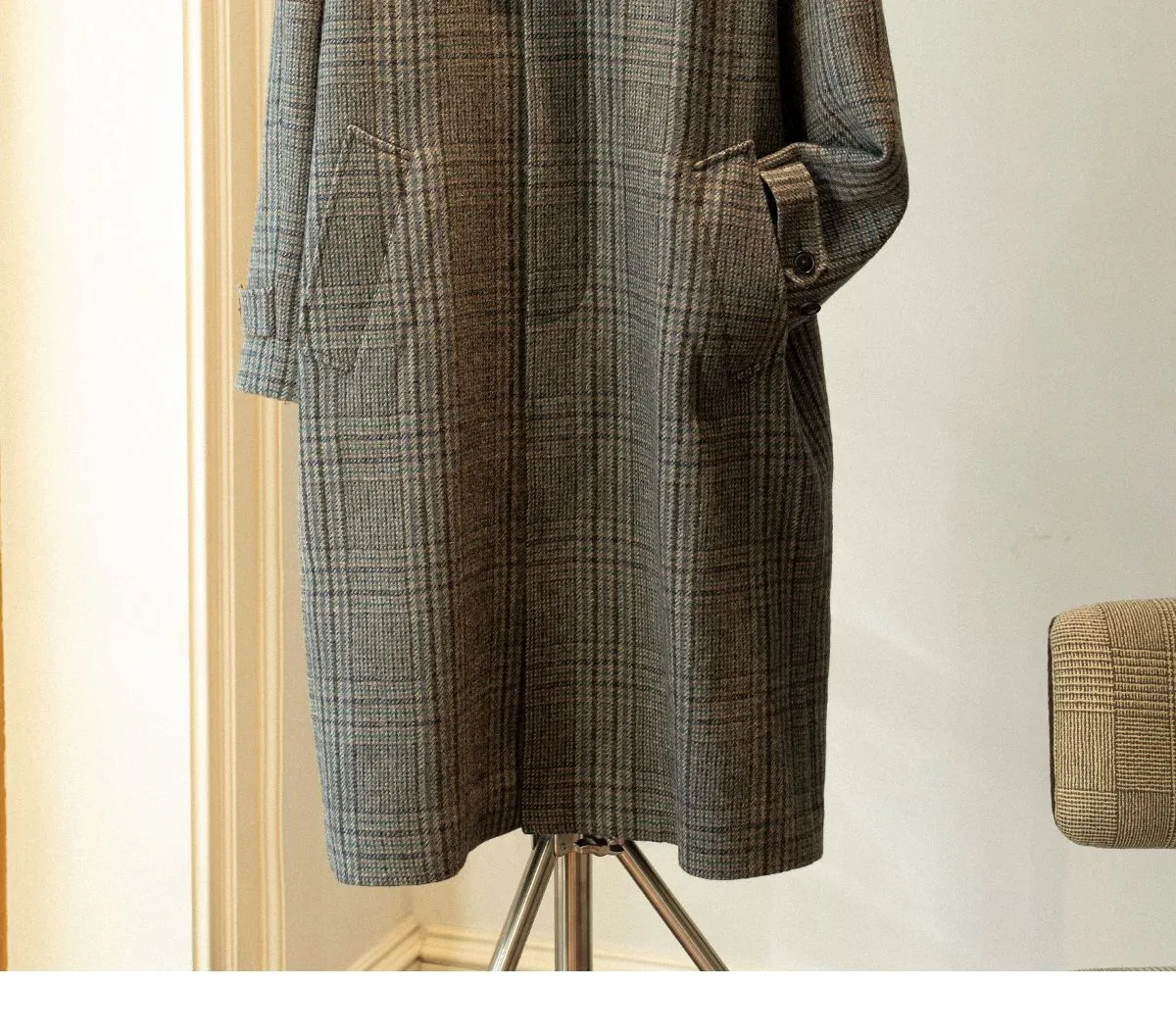 Plaid Wool Overcoat