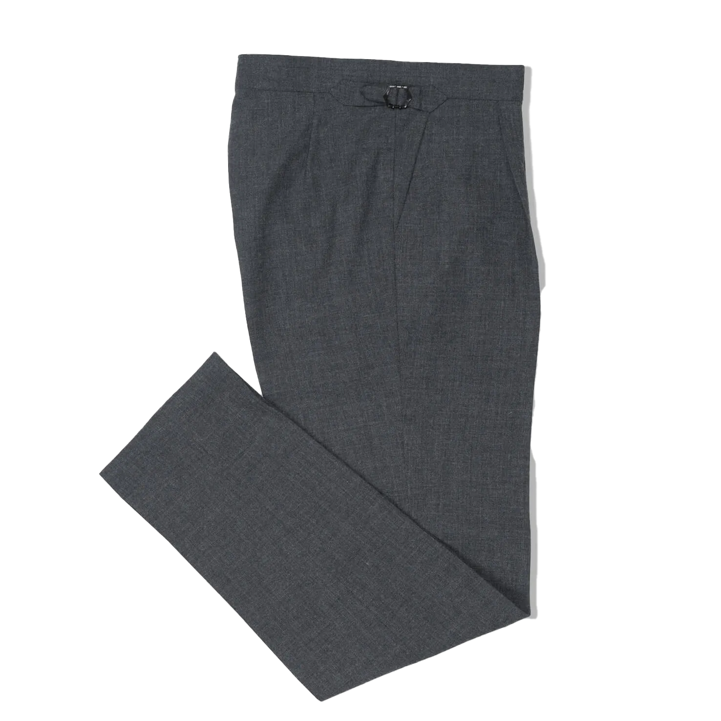 Pleat Front Trouser in Dark Grey High Twist Wool