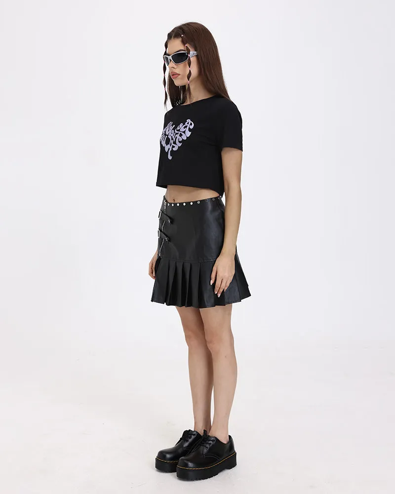 Pleated Bad Schoolgirl Belted Mini Skirt