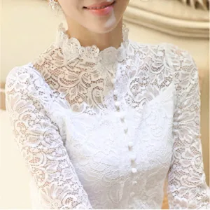 Plus Size Women Retro Crochet Blouse Lace Sheer Shirts Tops For Women Clothing Blouses