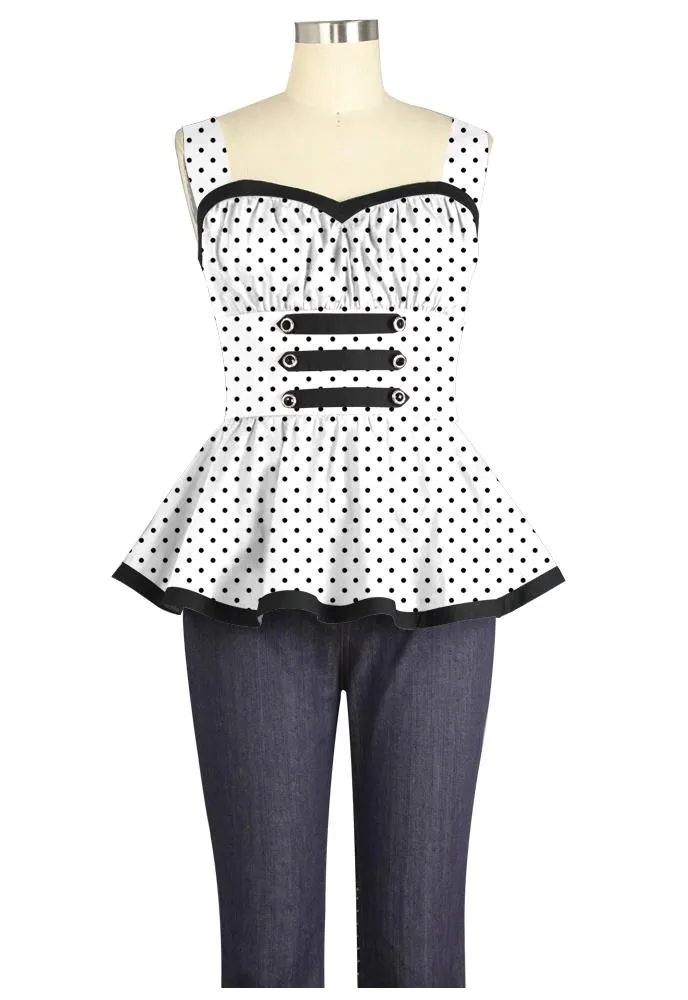 Polka Dot Peplum Top