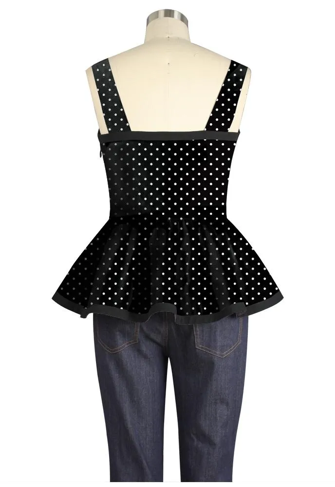 Polka Dot Peplum Top
