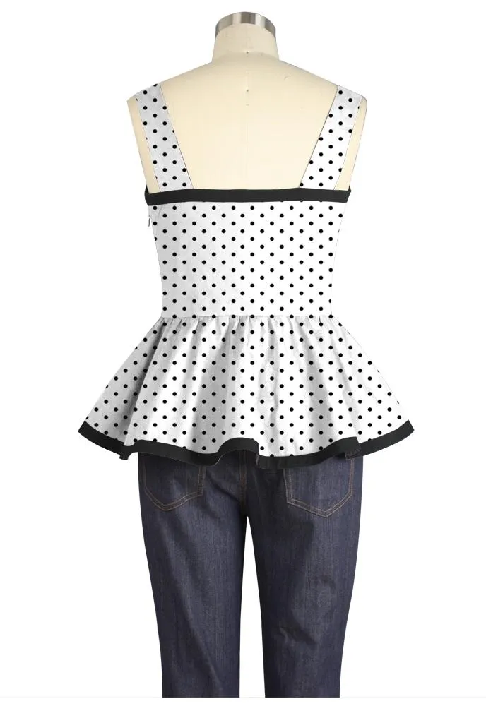 Polka Dot Peplum Top