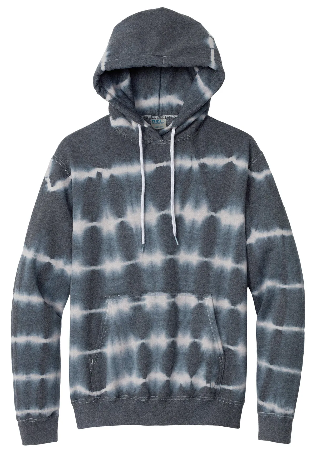Port & Company Allover Stripe Tie-Dye Fleece PC143 Graphite/ Light Grey