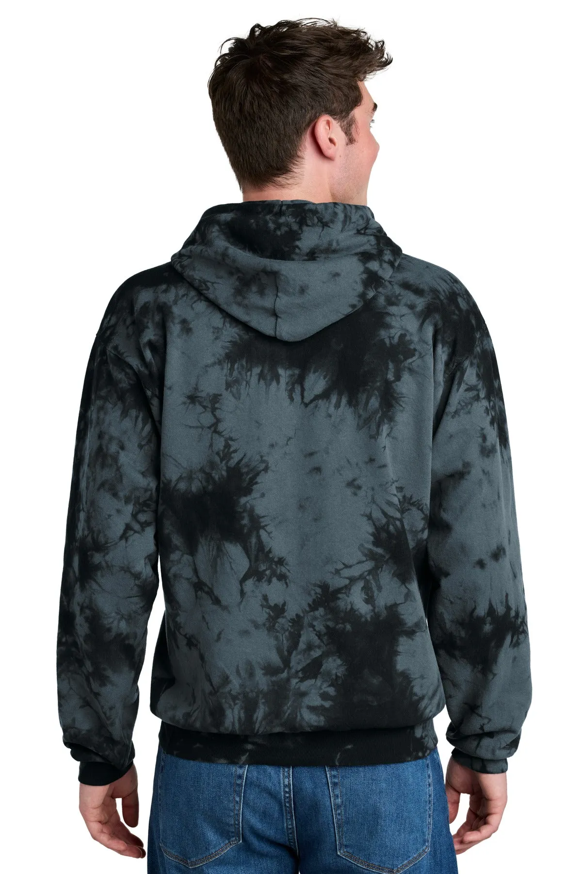 Port & Company Crystal Tie-Dye Pullover Hoodie PC144 Black