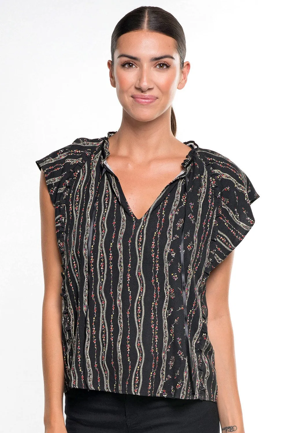 Printed Cap Sleeve Top