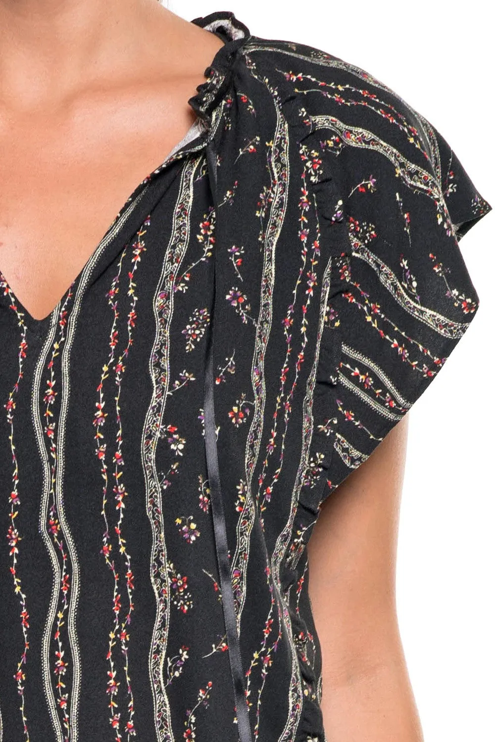 Printed Cap Sleeve Top