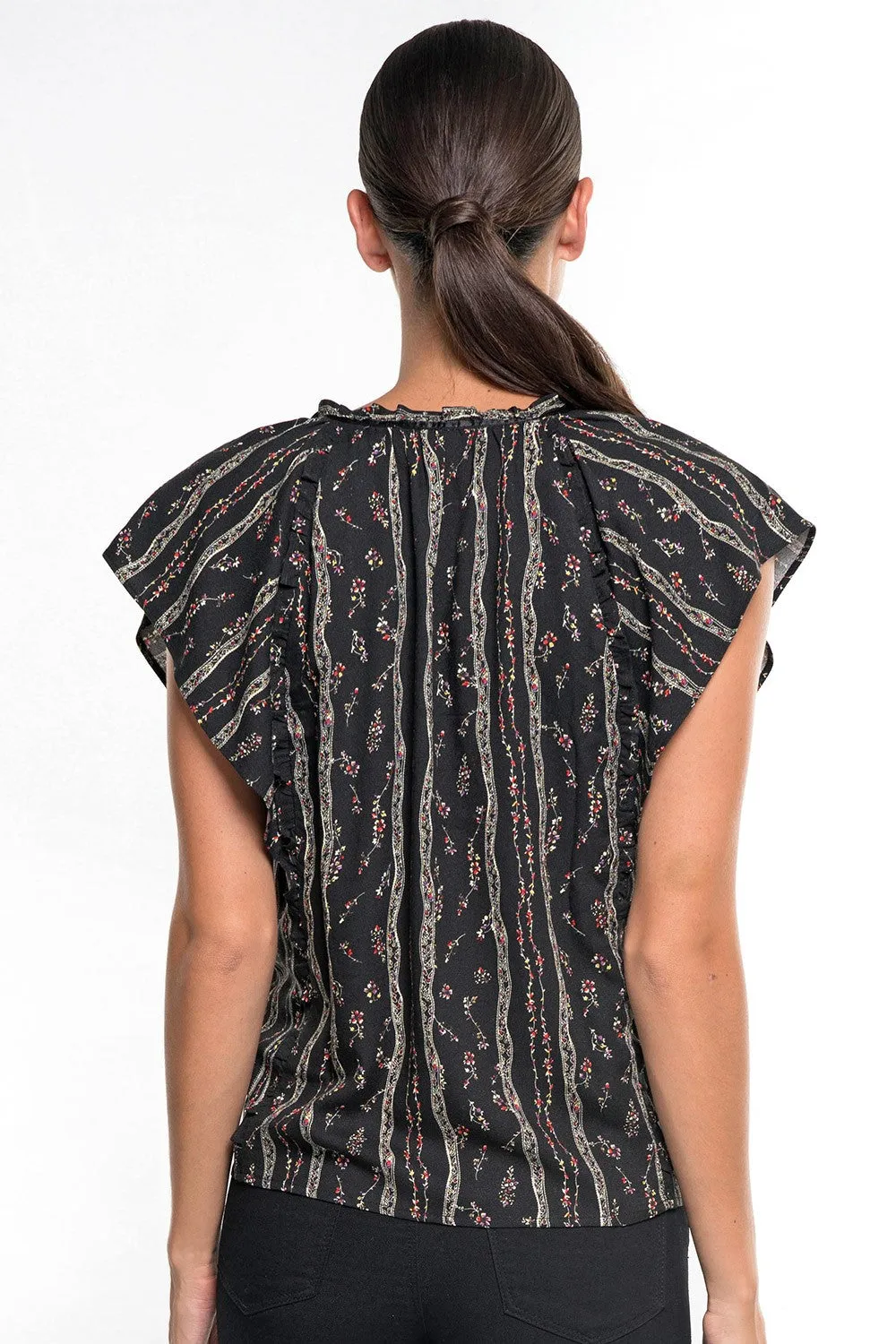 Printed Cap Sleeve Top