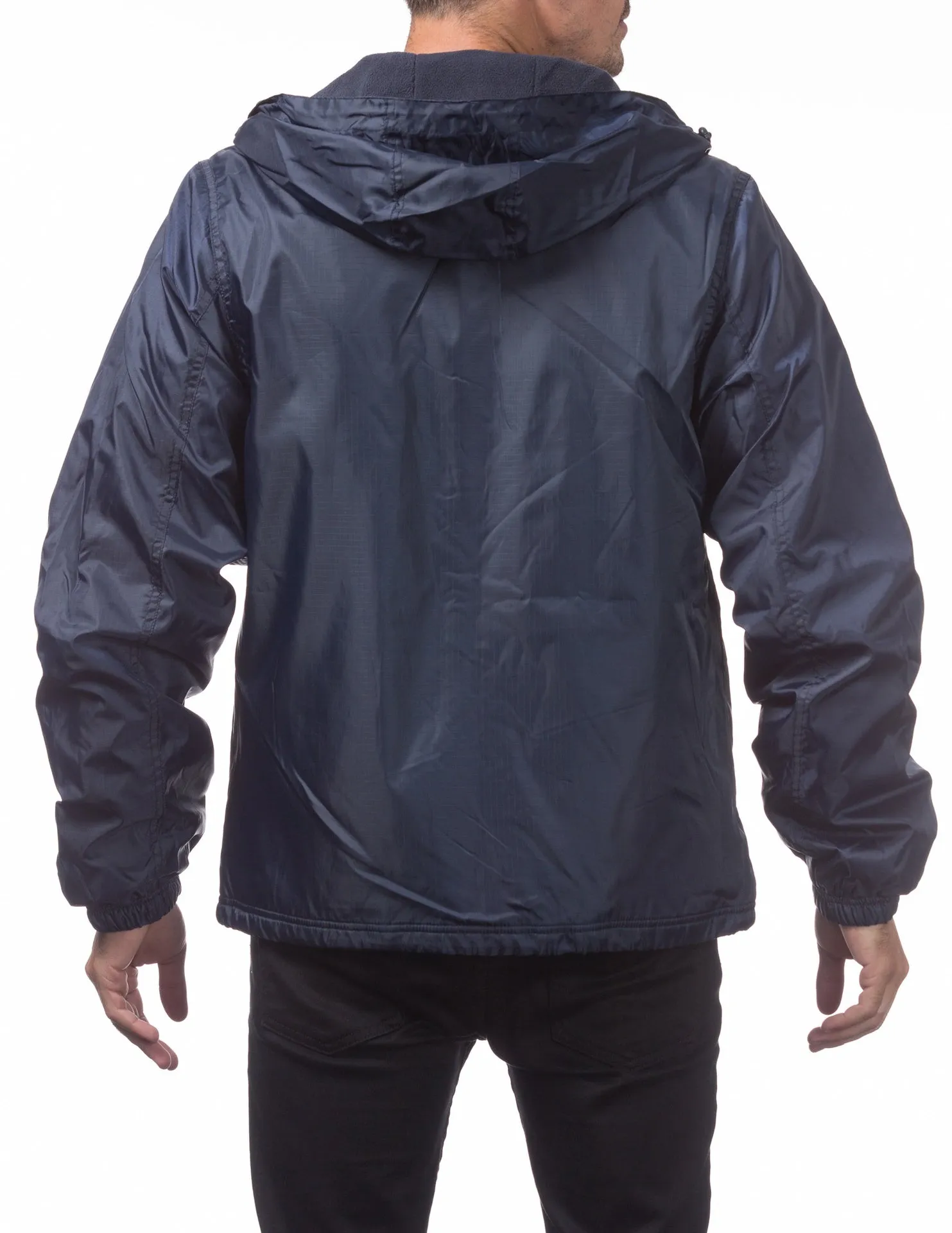 Pro Club Fleece Lined Windbreaker Jacket - NAVY