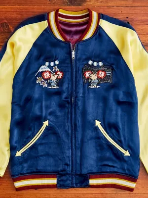 "Festival" Reversible Sukajan Souvenir Jacket in Blue/Purple