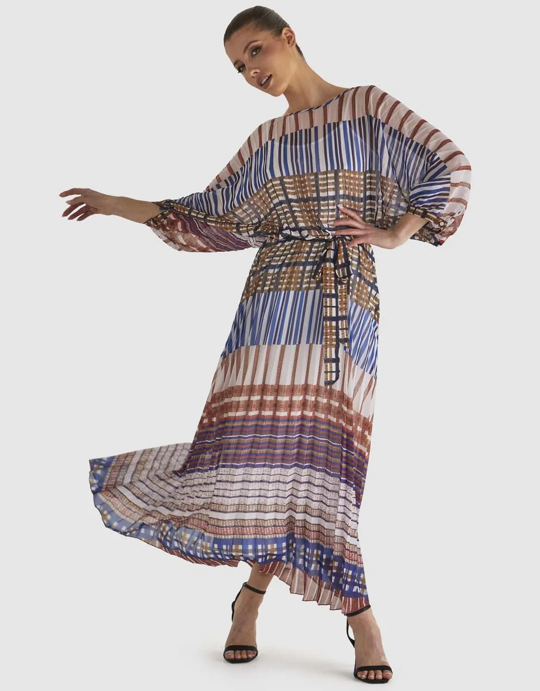 Rays Maxi Dress - Check Print
