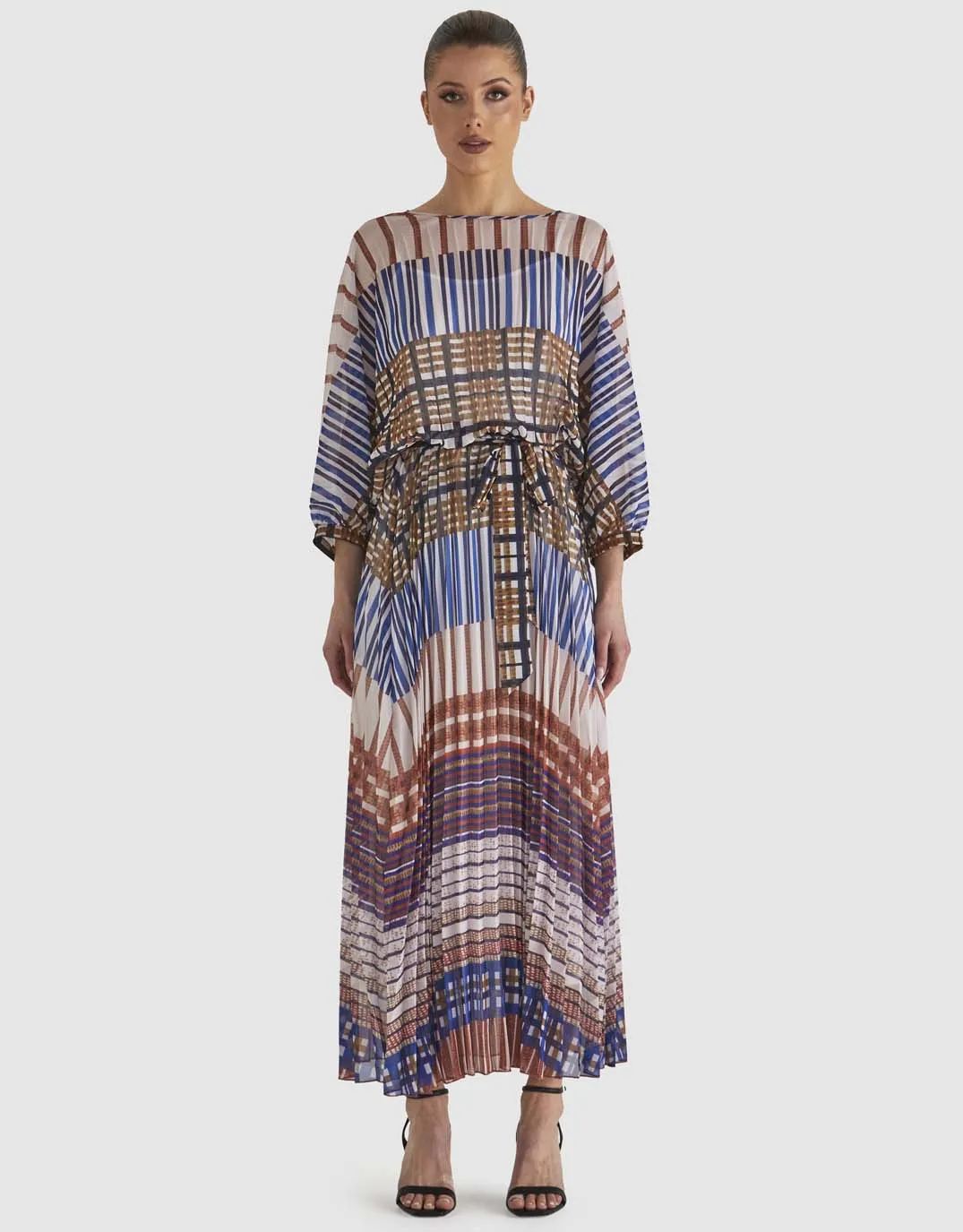 Rays Maxi Dress - Check Print