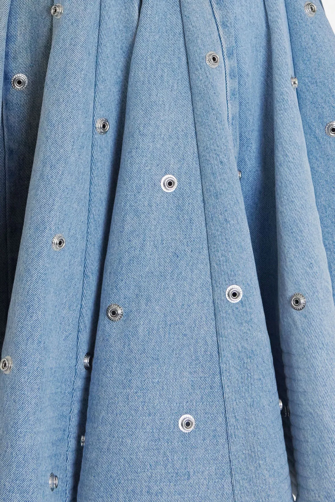 Recycled Denim Skirt With Snaps Blue