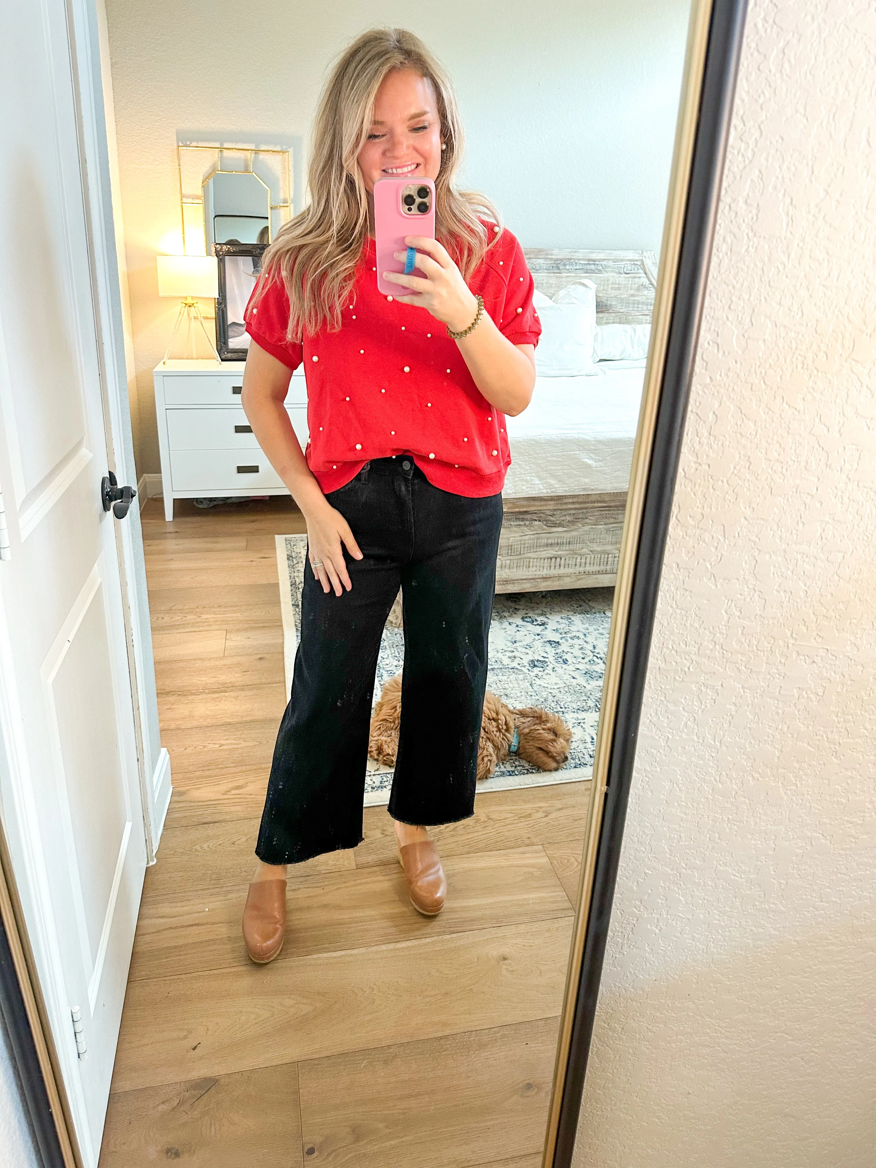 Red Pearl Terry Top