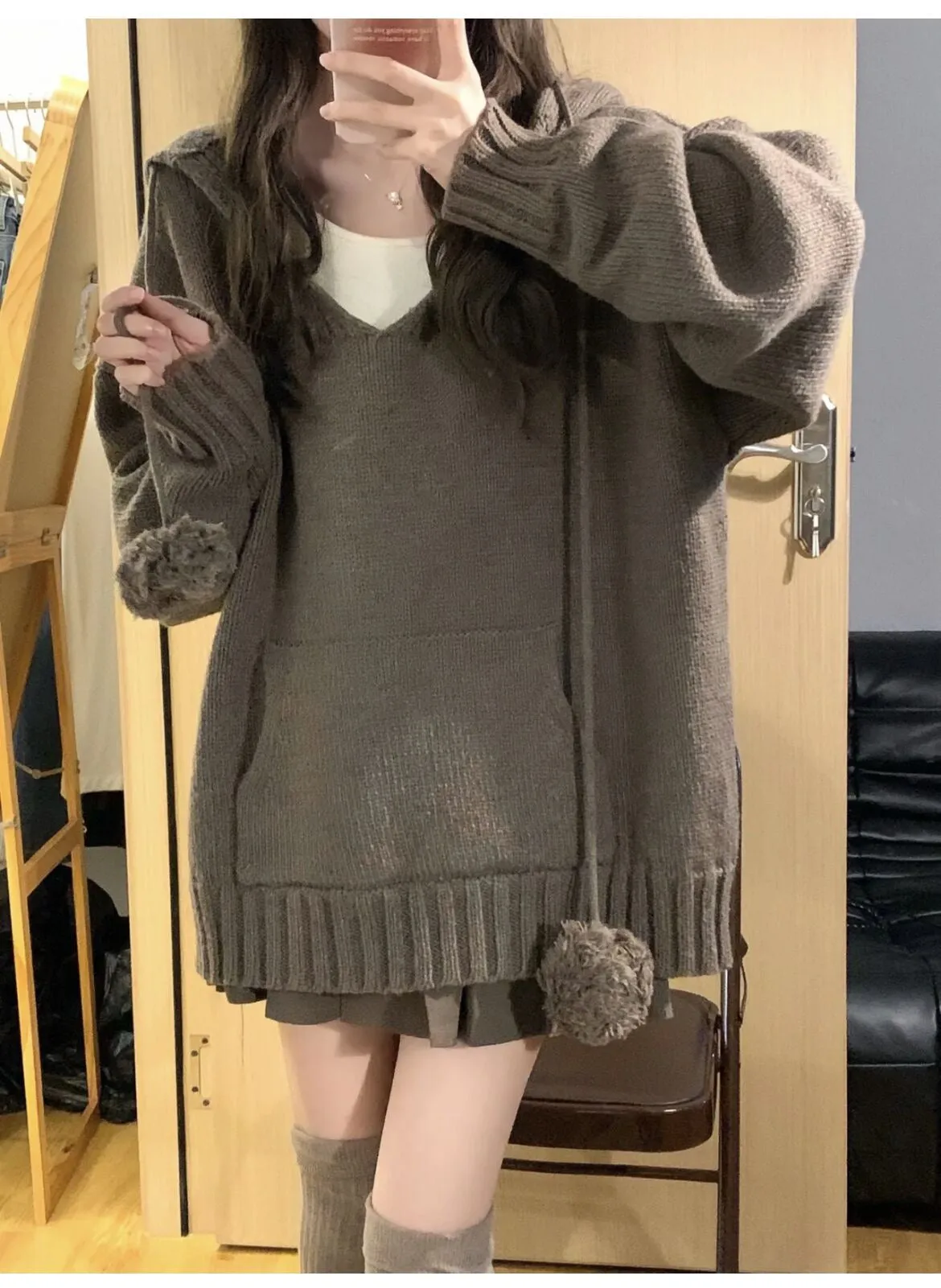 Retro Sweater   Skirt 2-Piece Set  UB96021