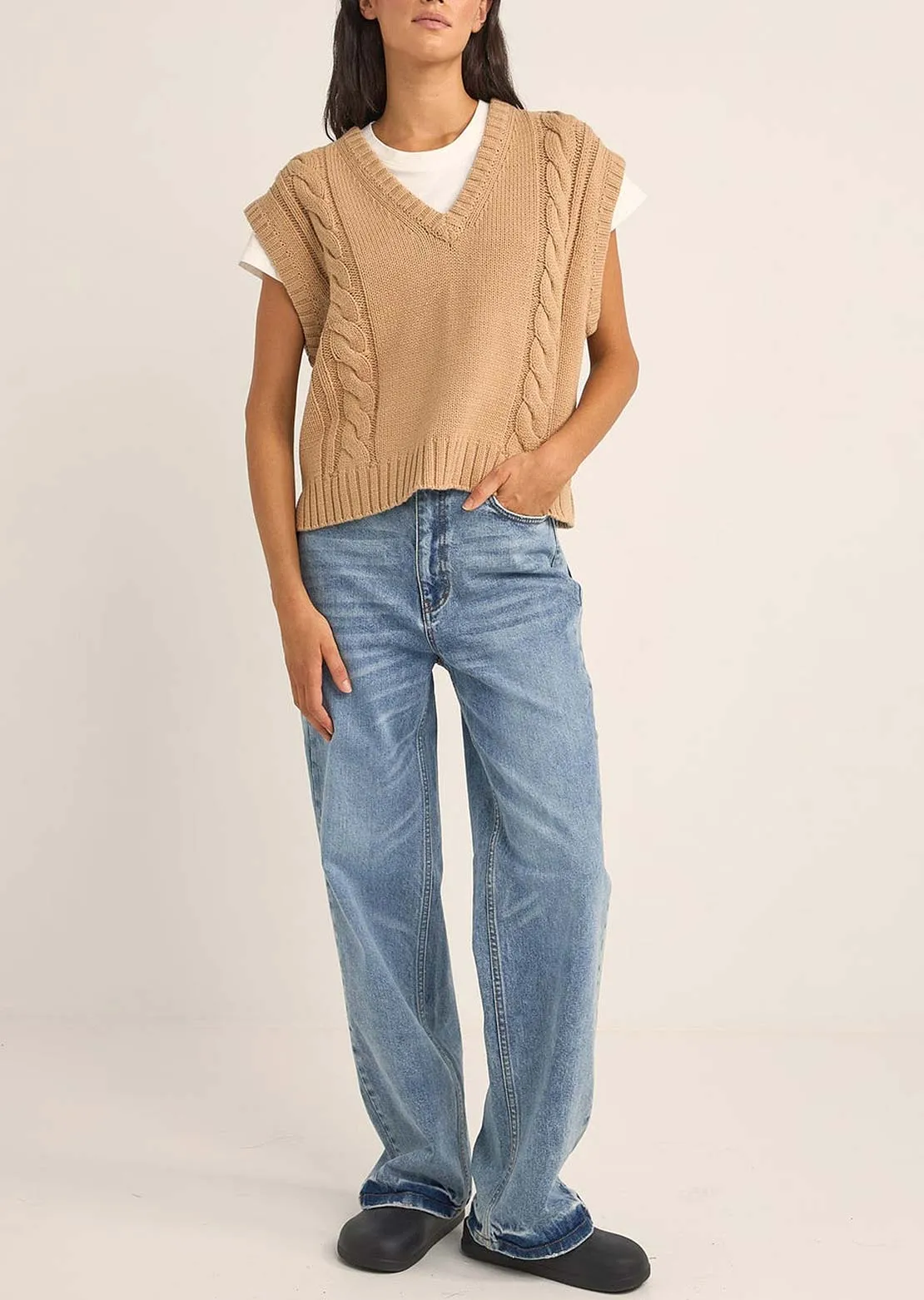 Rhythm Women's Finley Cable Knit Vest