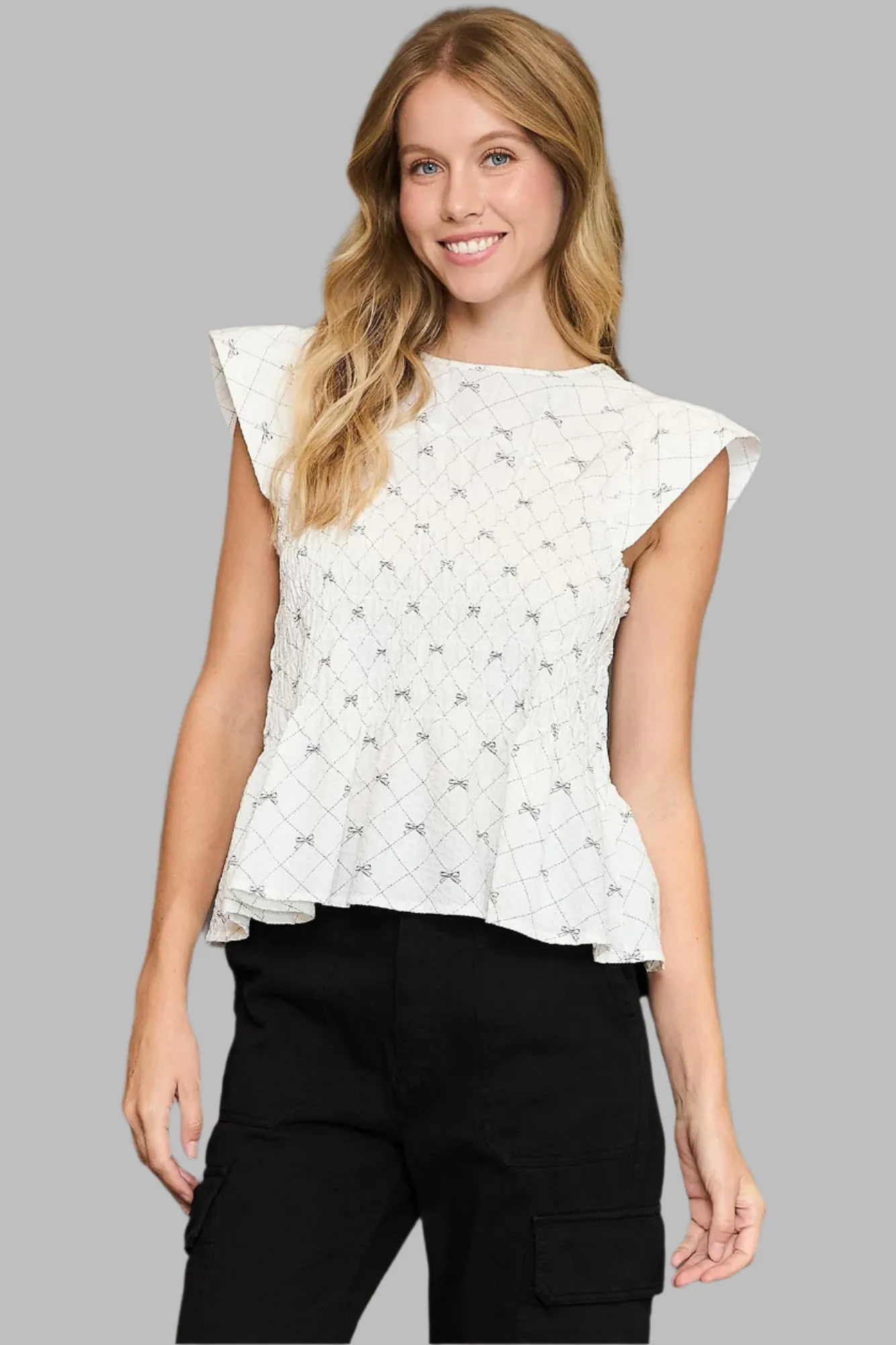 Ribbon Peplum Top