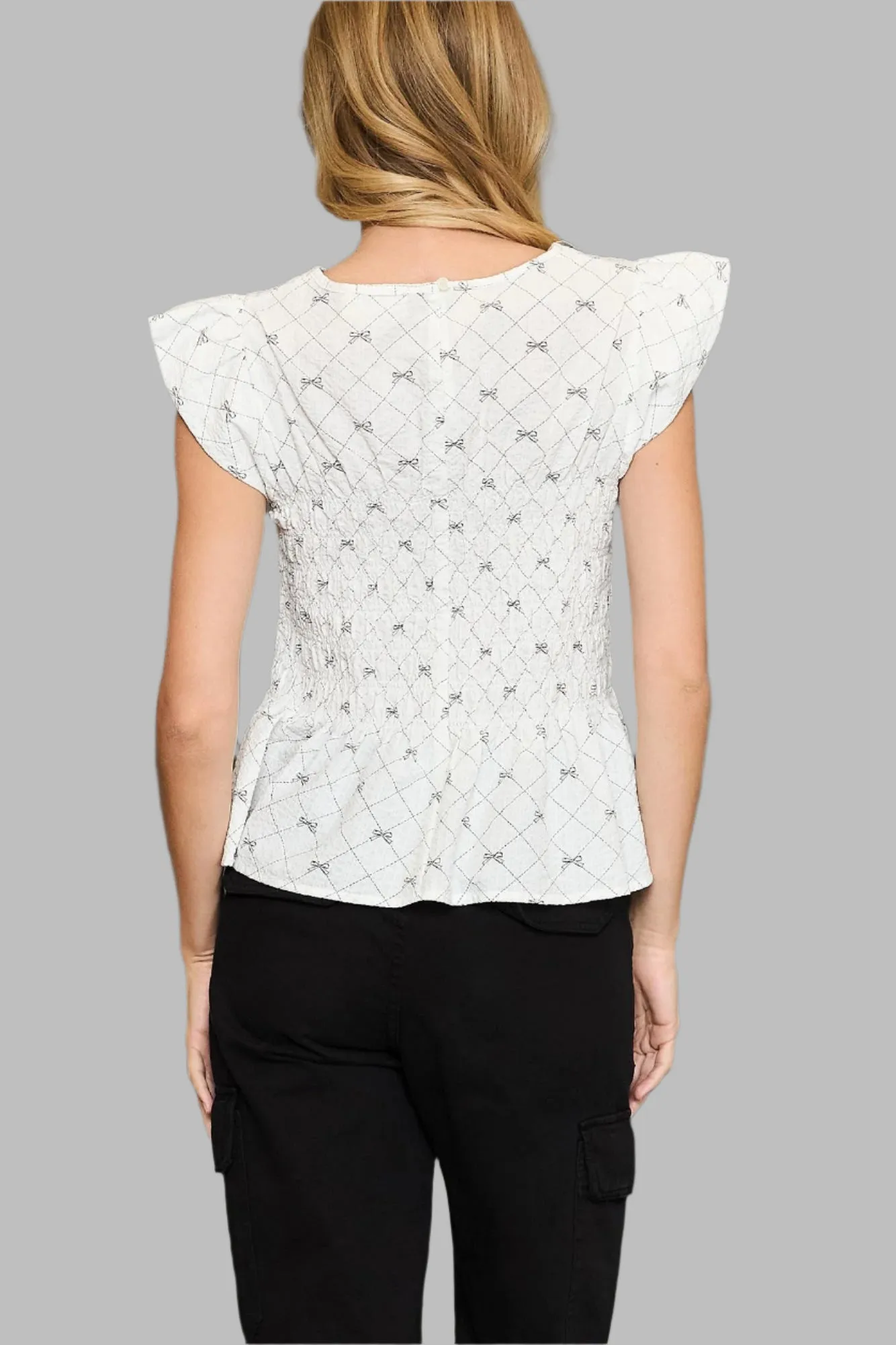 Ribbon Peplum Top