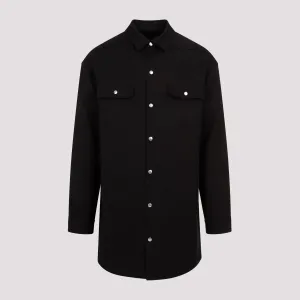 RICK OWENS Jumbo Fogpocket Silk Wool Shirt Jacket
