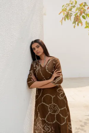 Rosewood Bandhani Kurta