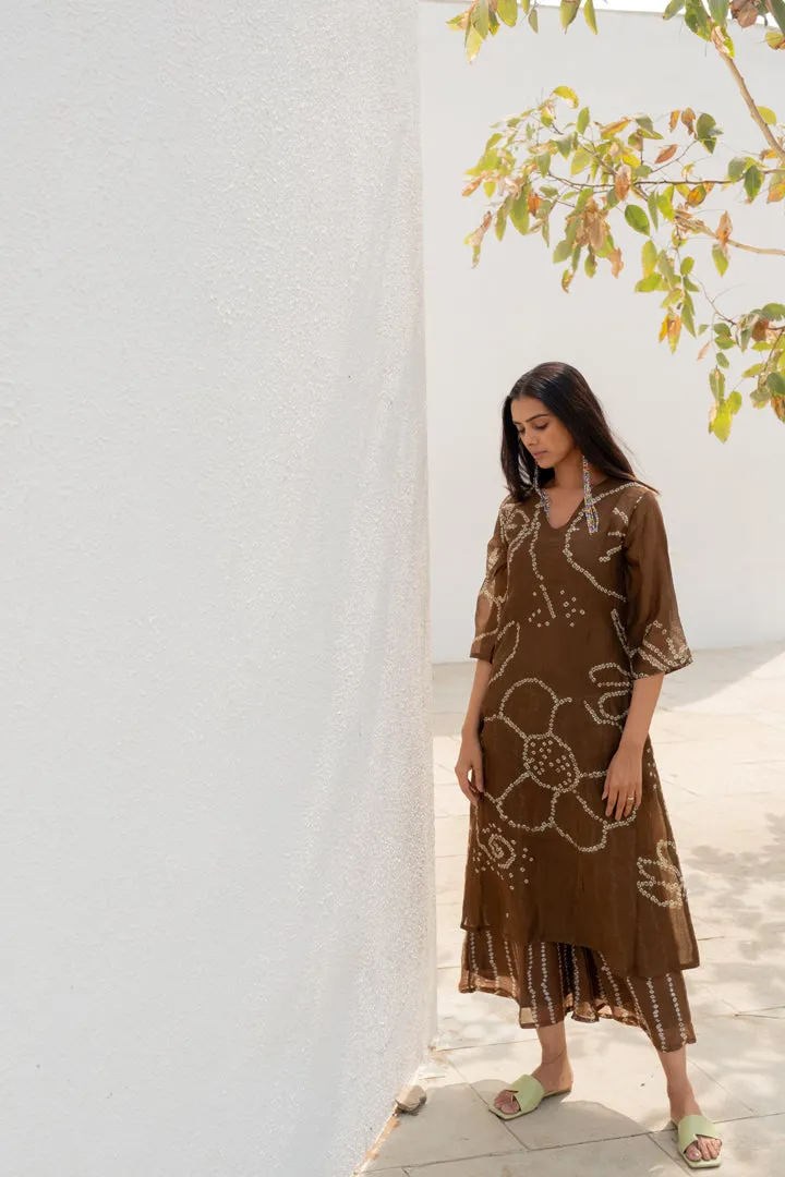 Rosewood Bandhani Kurta