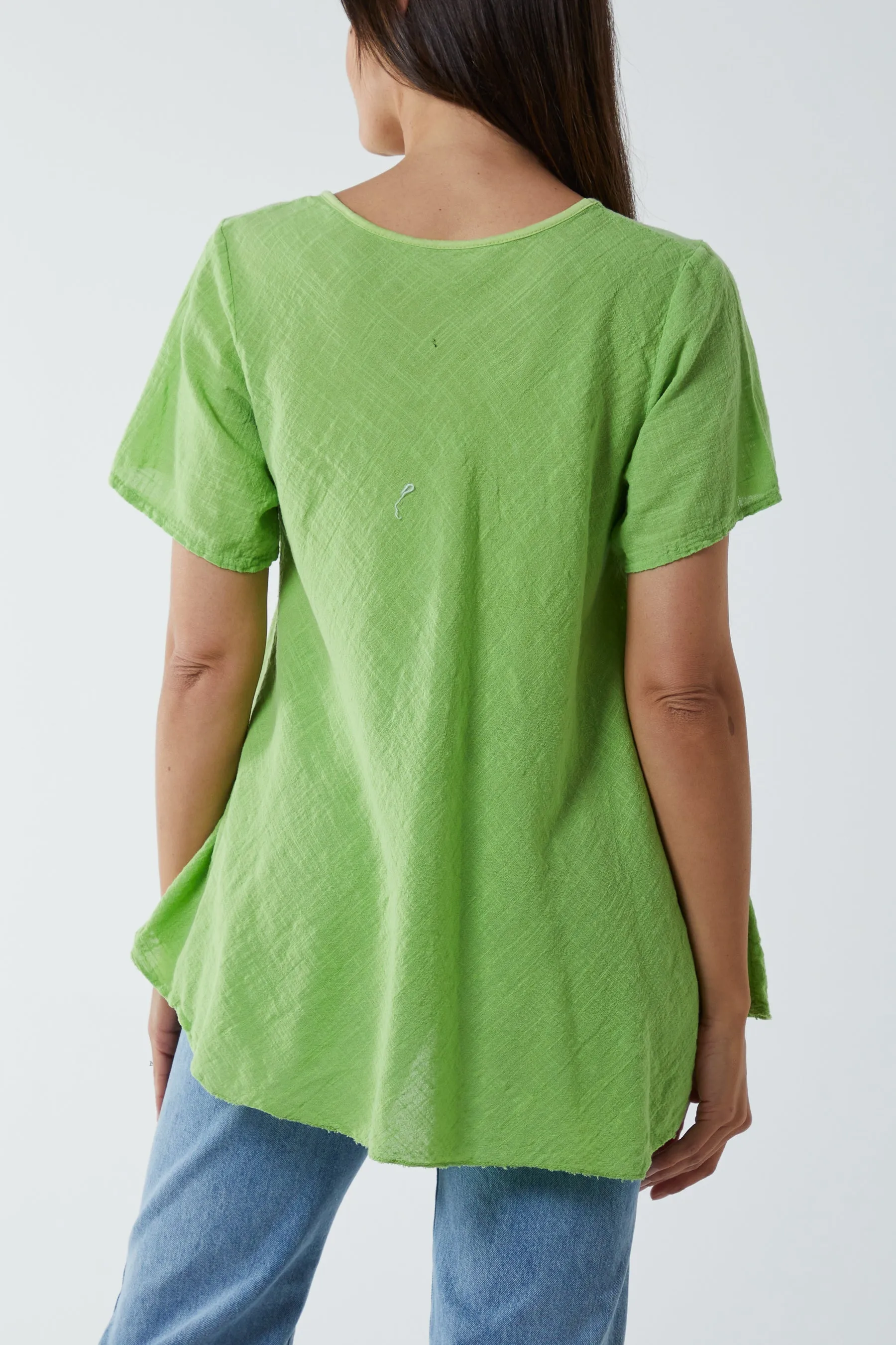 Round Neck Short Sleeve Cotton T-Shirt