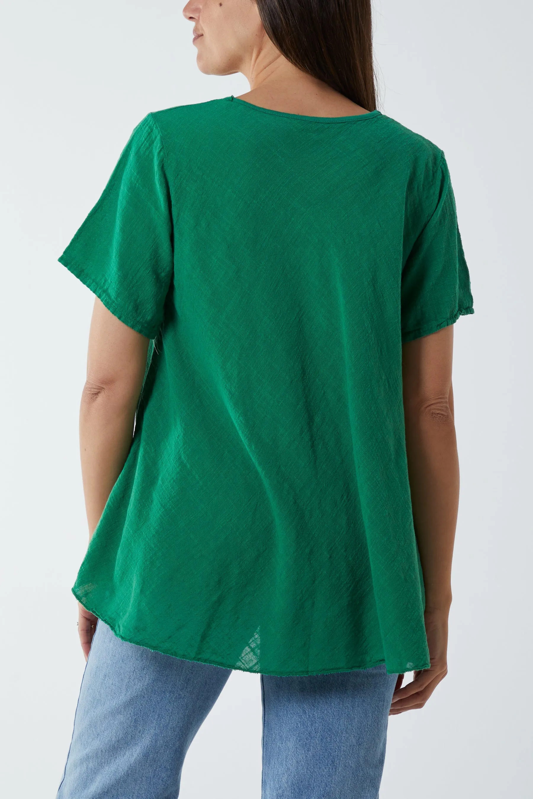 Round Neck Short Sleeve Cotton T-Shirt
