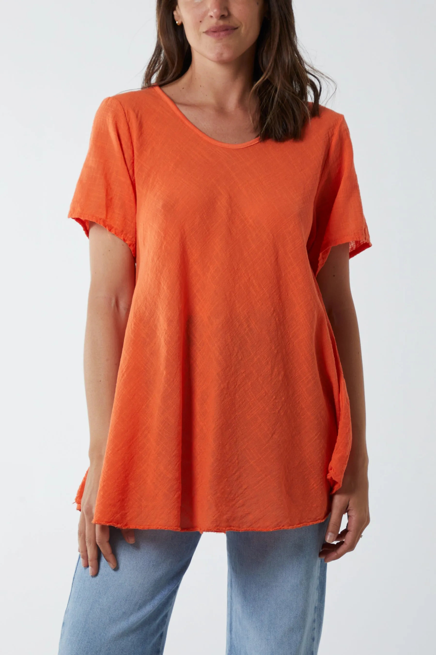 Round Neck Short Sleeve Cotton T-Shirt