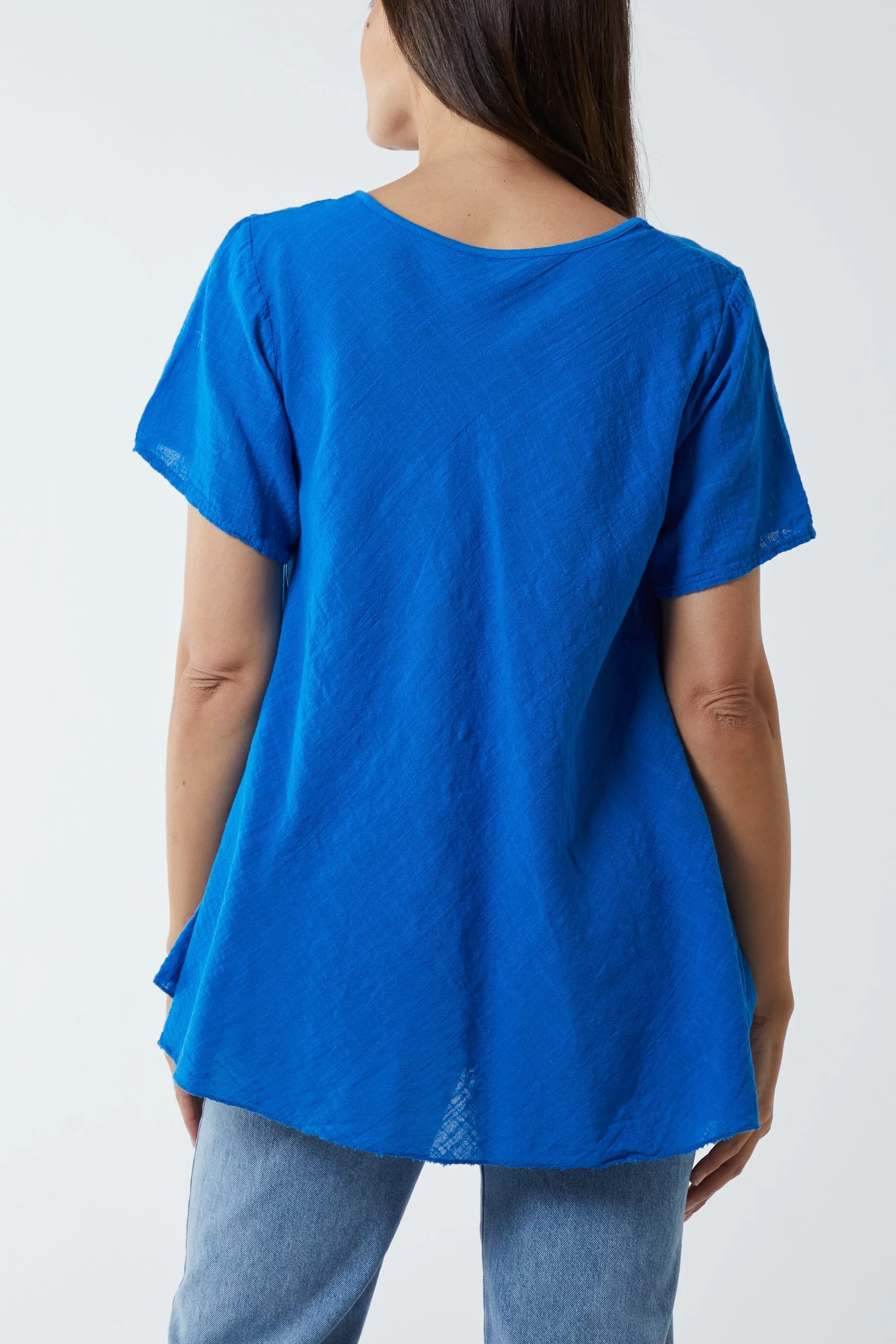 Round Neck Short Sleeve Cotton T-Shirt