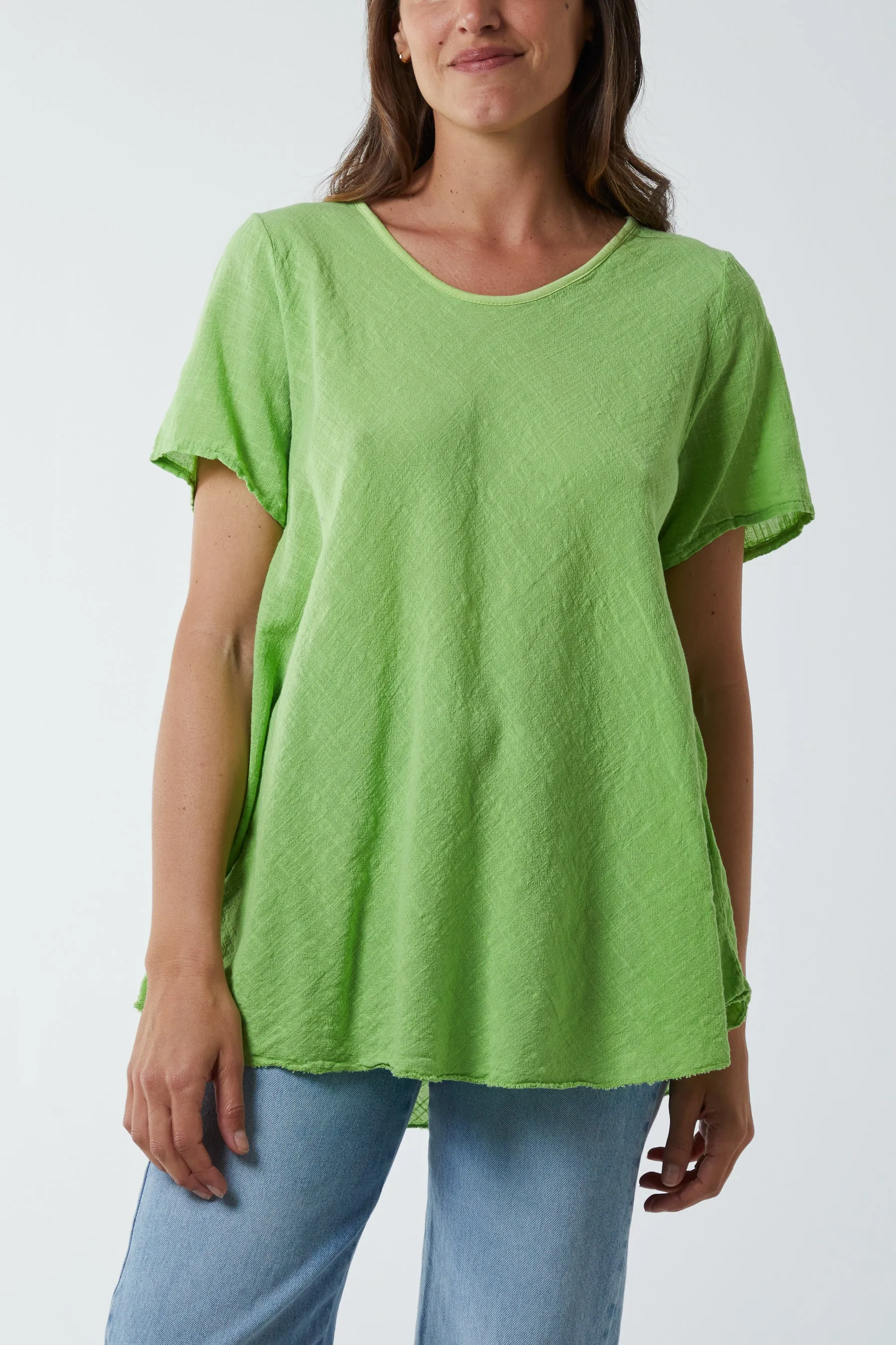Round Neck Short Sleeve Cotton T-Shirt