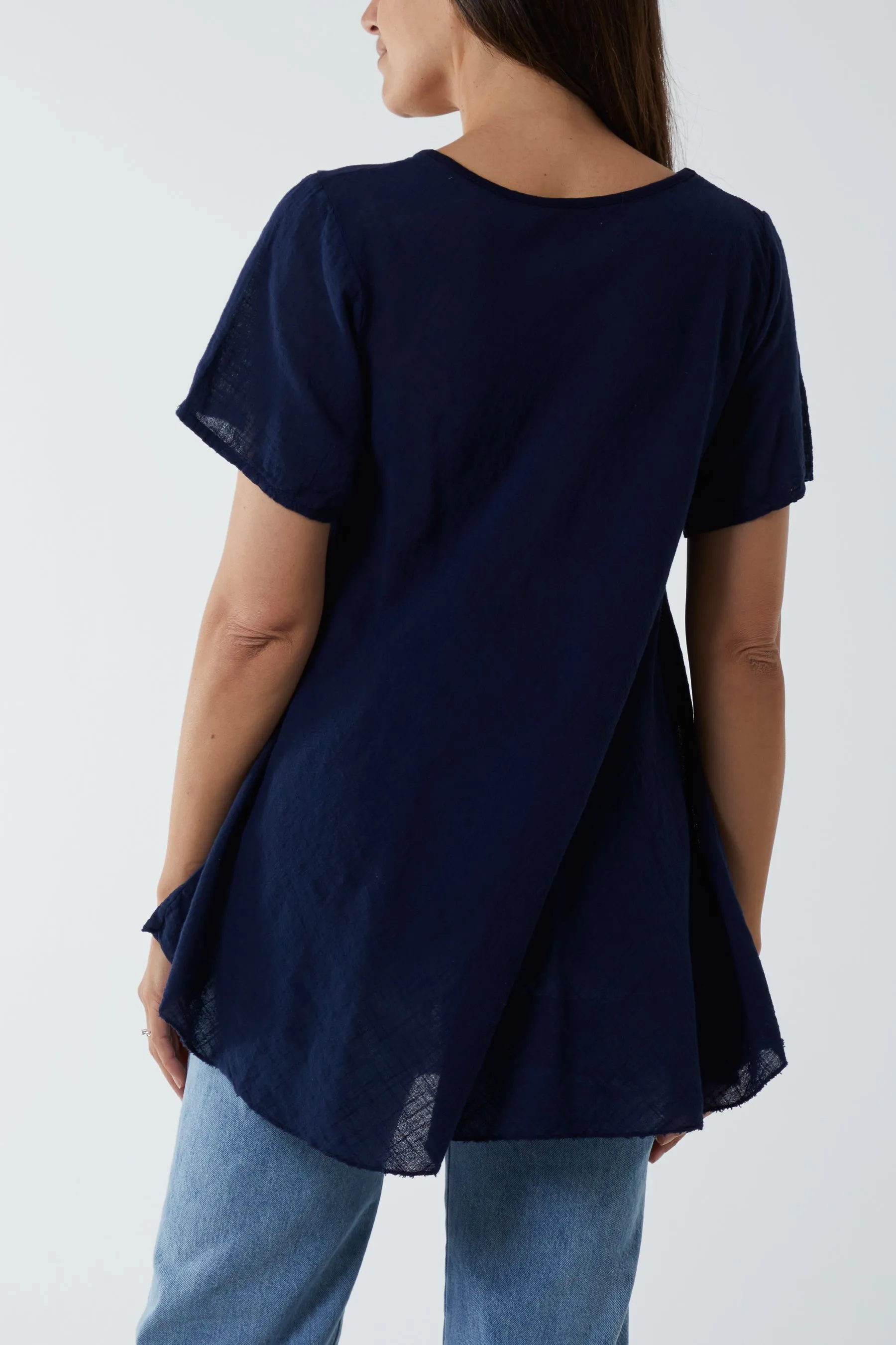 Round Neck Short Sleeve Cotton T-Shirt