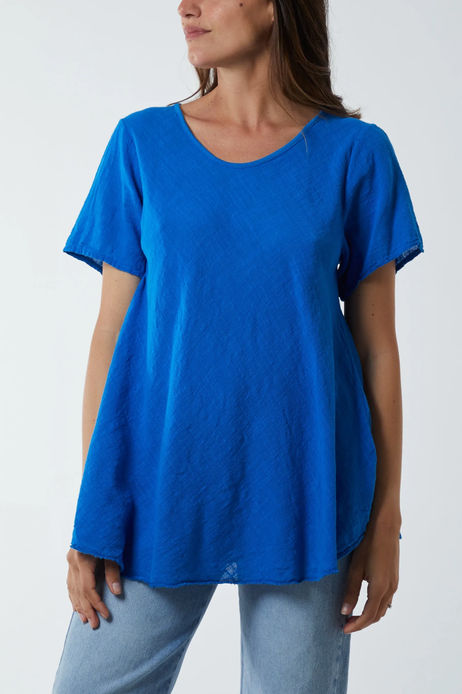 Round Neck Short Sleeve Cotton T-Shirt