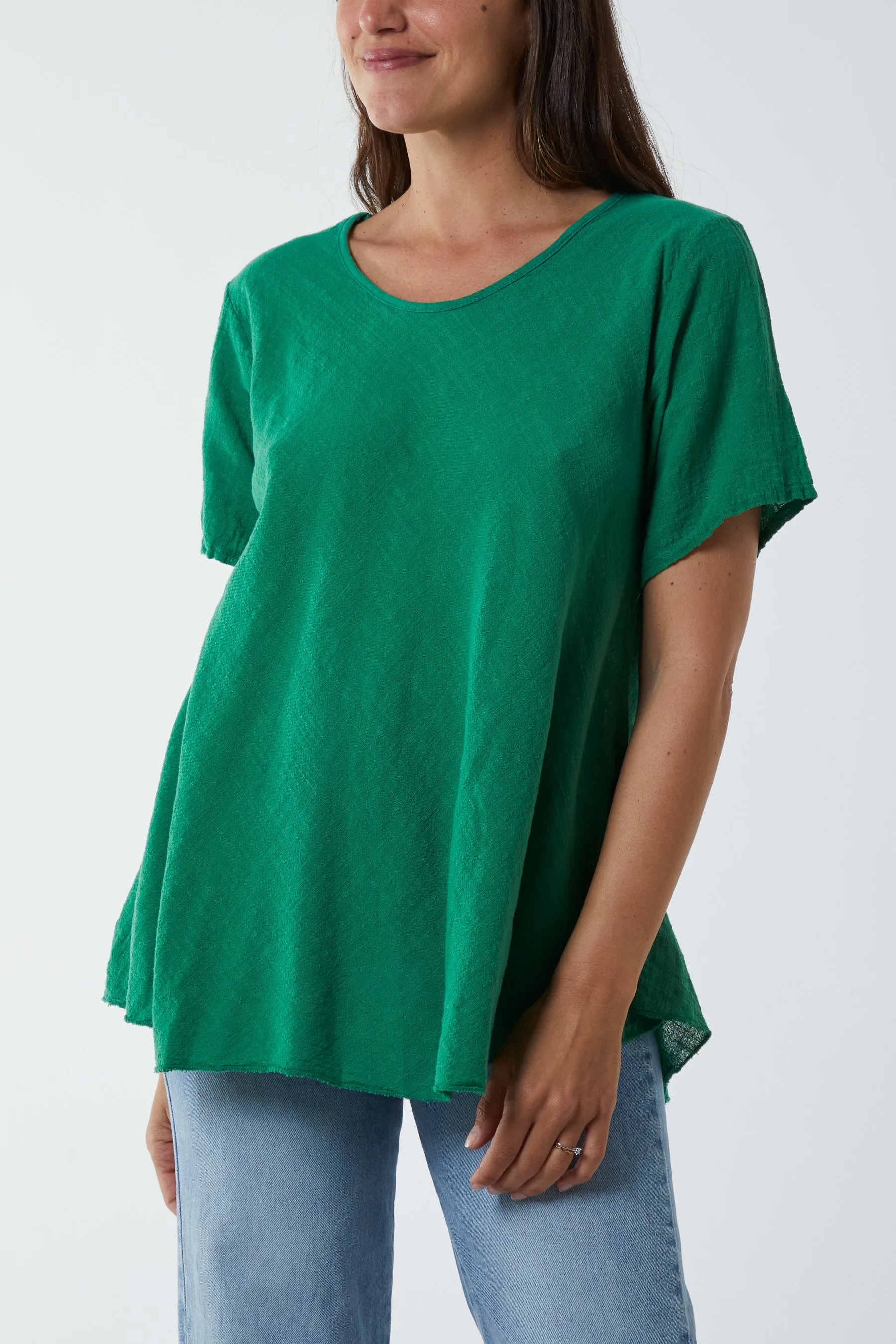 Round Neck Short Sleeve Cotton T-Shirt