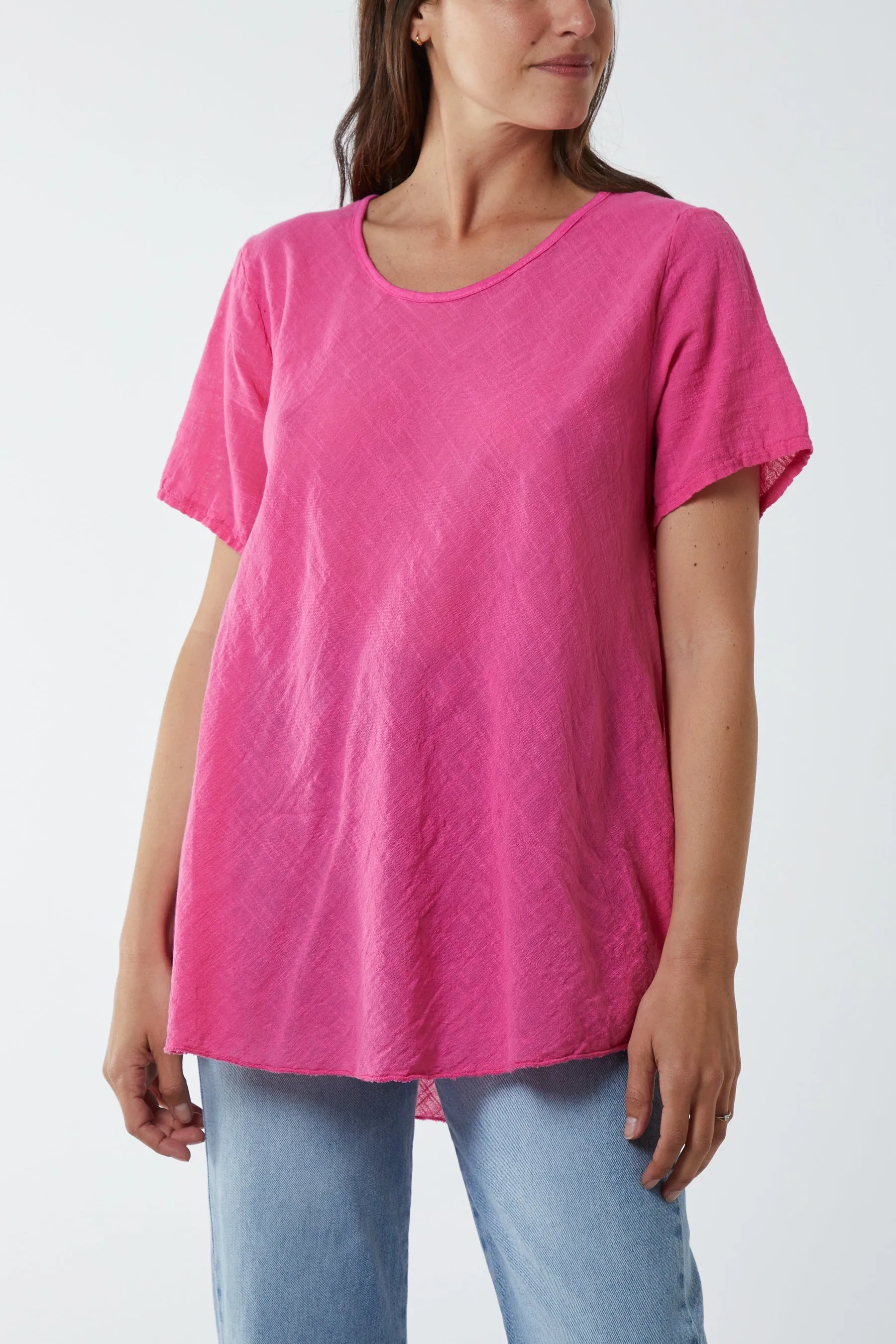 Round Neck Short Sleeve Cotton T-Shirt