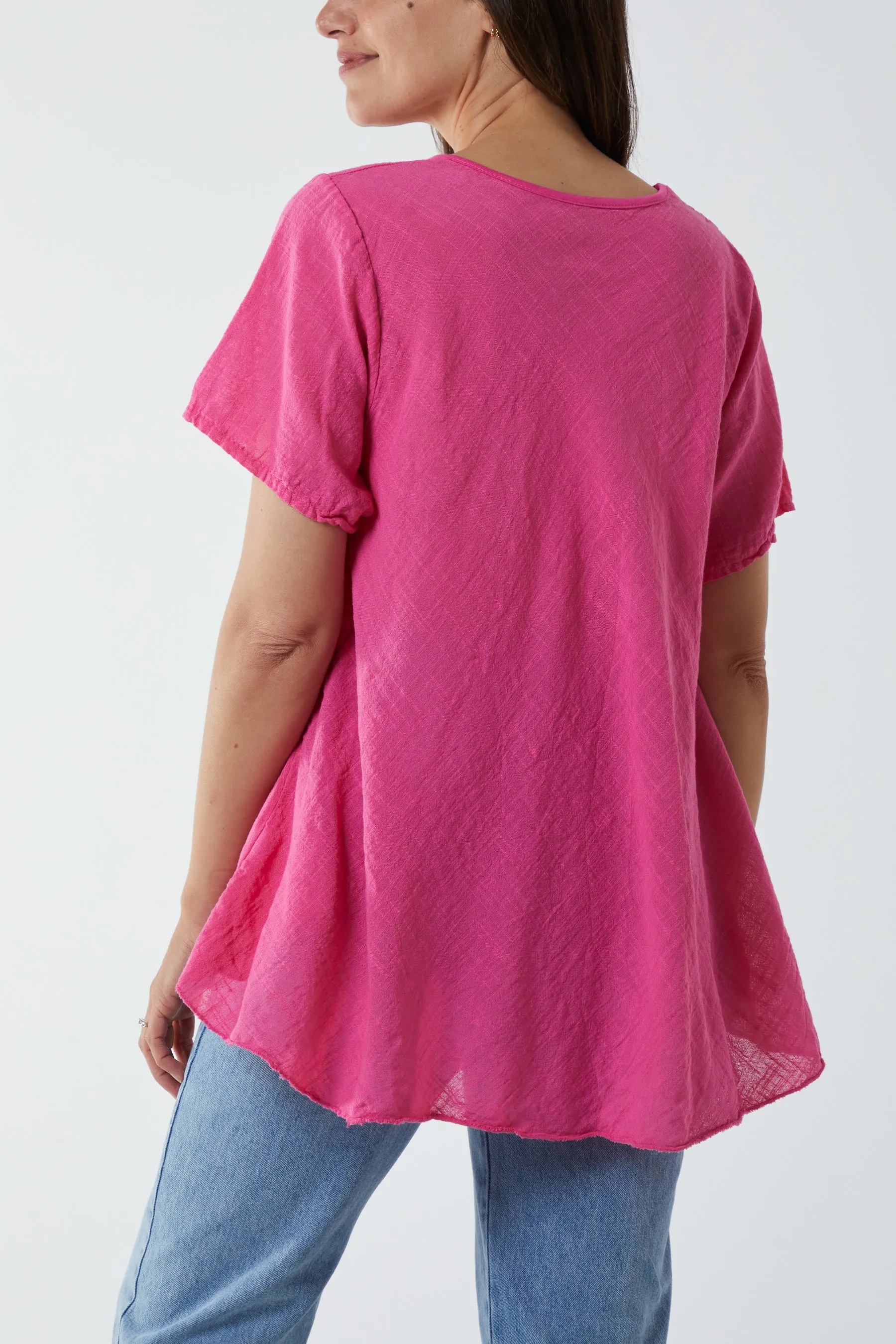 Round Neck Short Sleeve Cotton T-Shirt