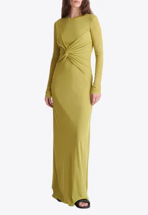 Rozal Draped Long-Sleeved Maxi Dress