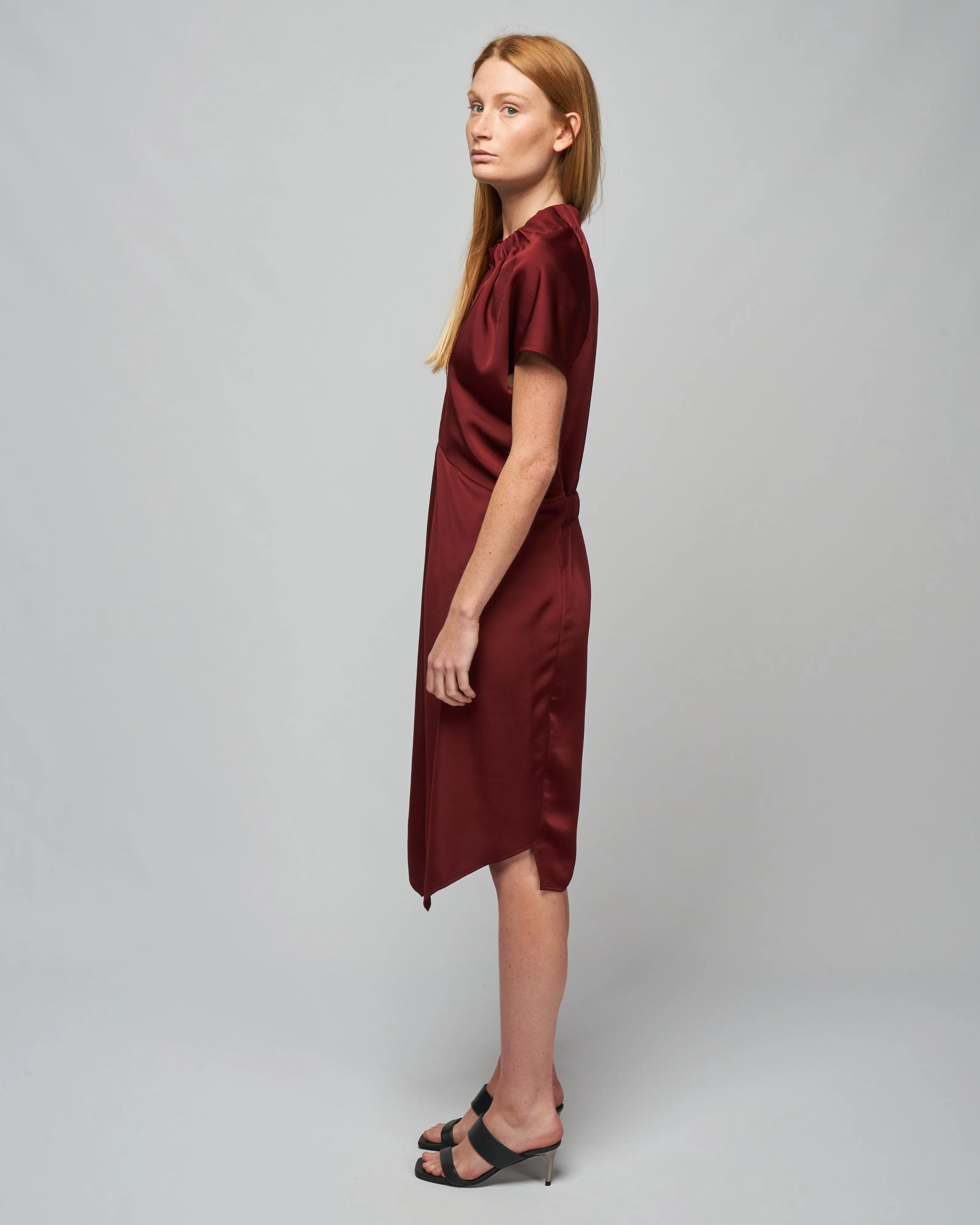 ruched stella dress - currant