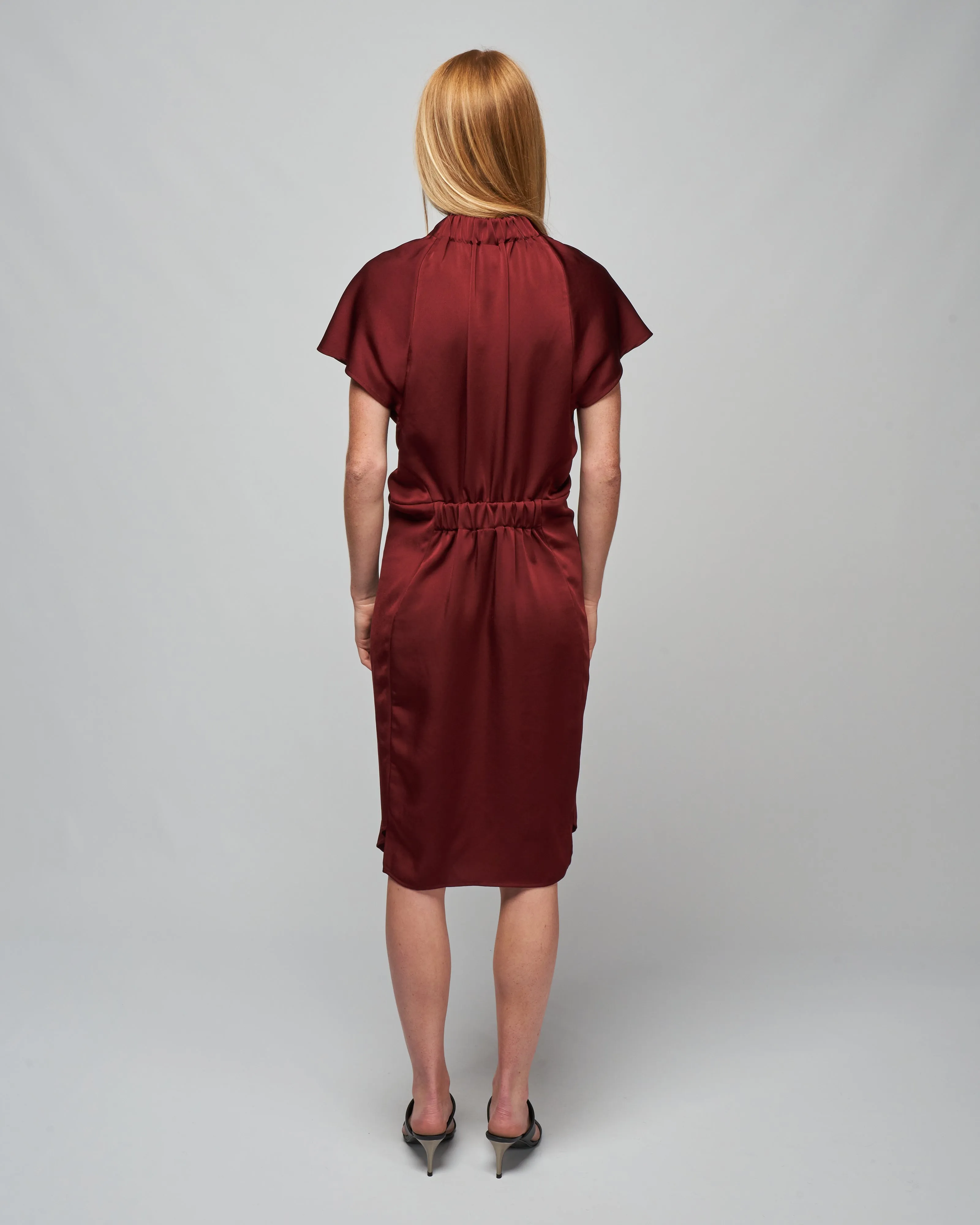 ruched stella dress - currant