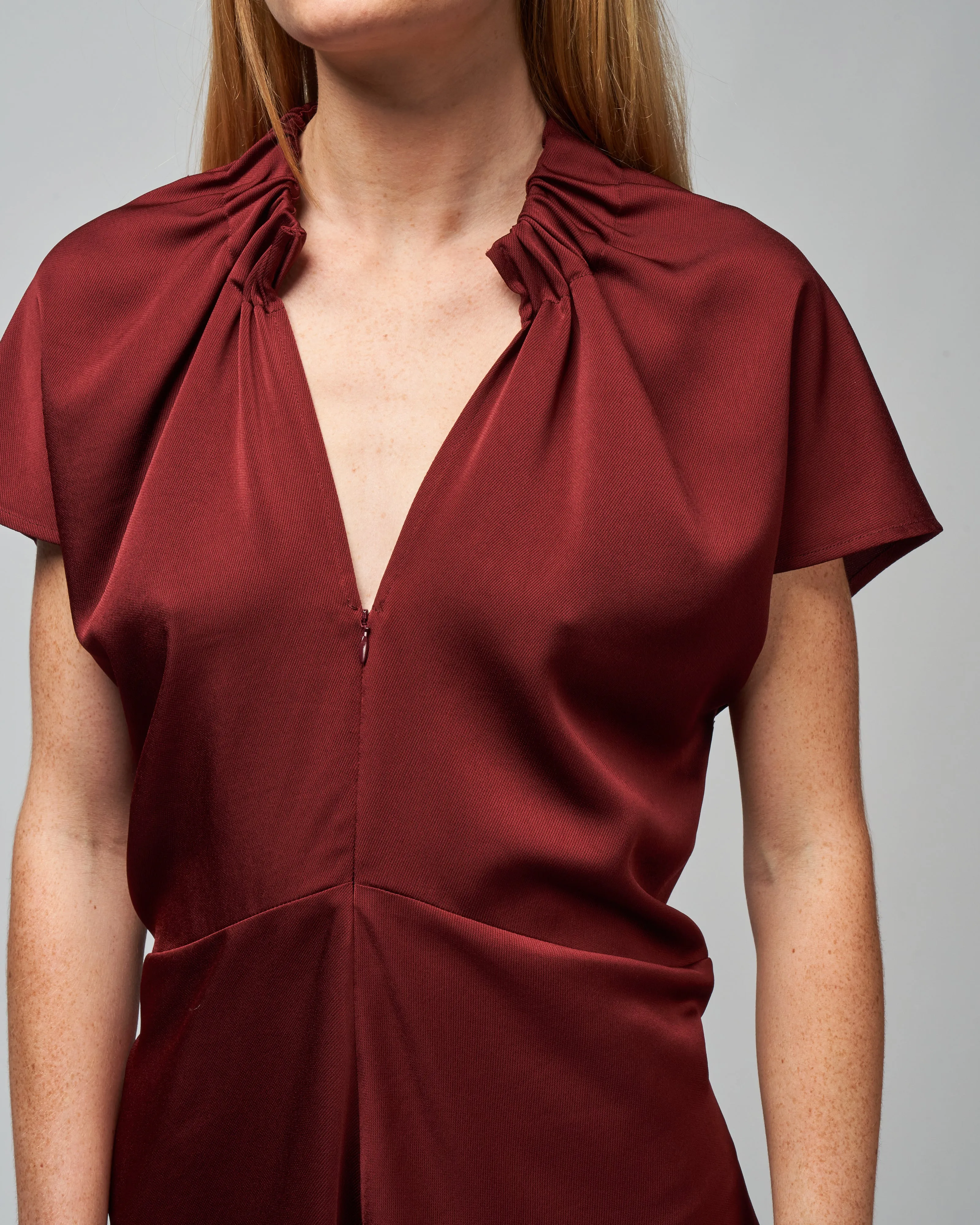 ruched stella dress - currant