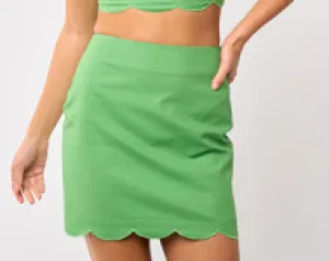 Scallop Edge High Waist Mini Skirt