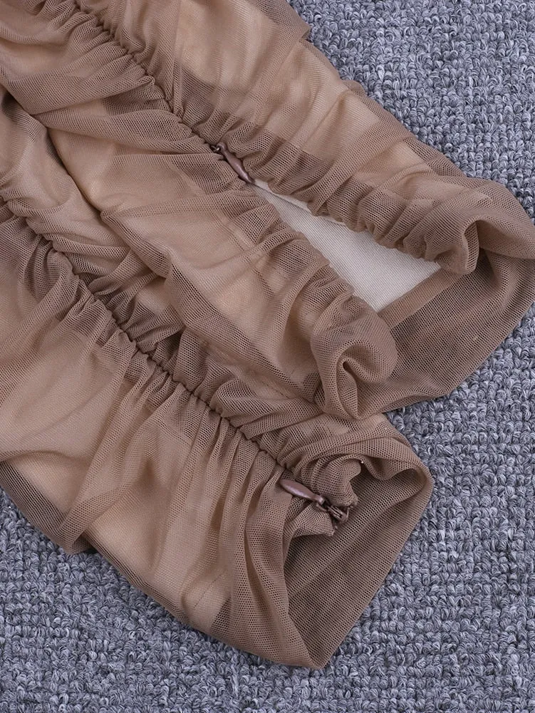 Sexy Sheer Ruched Dress