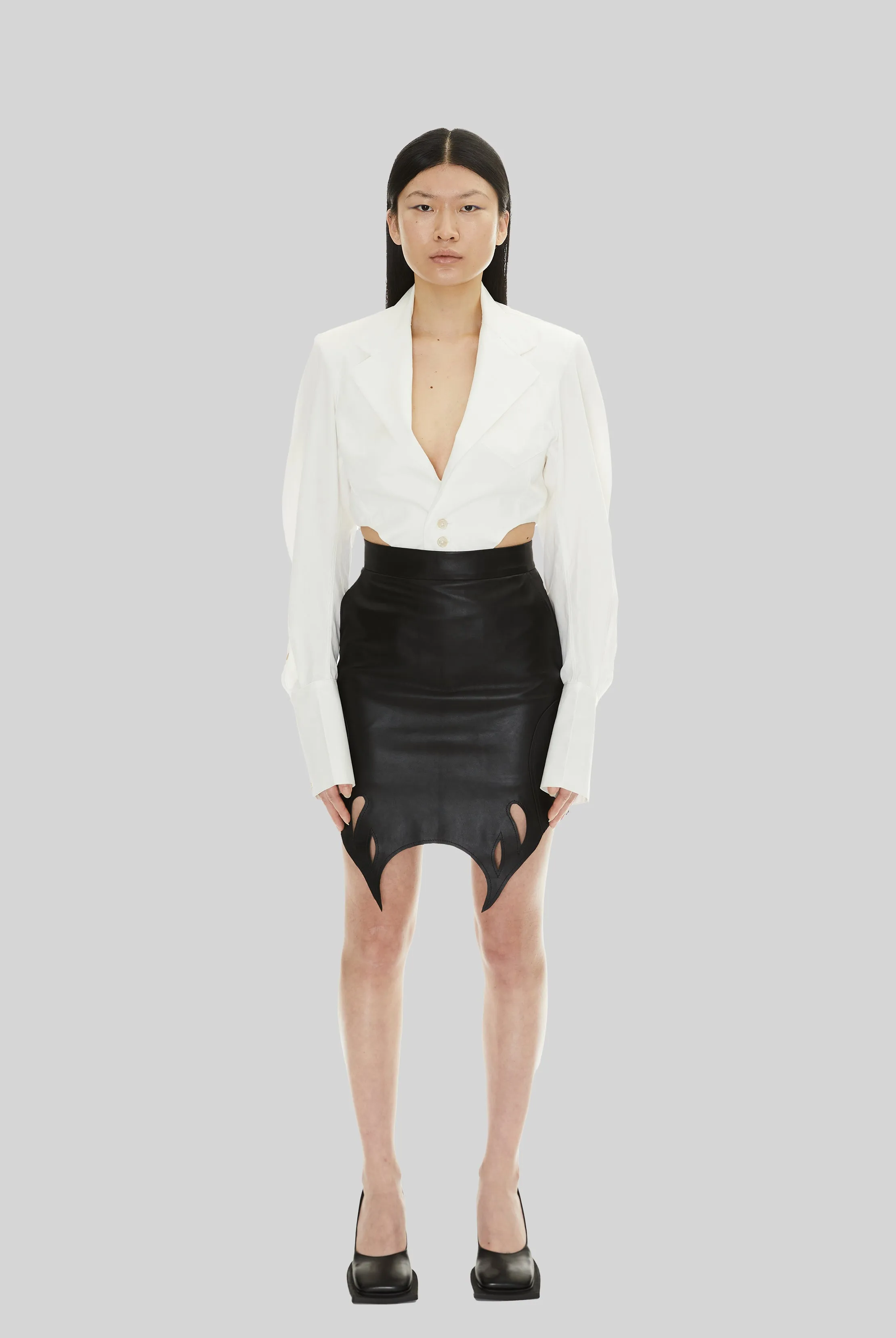 Silene Skirt in Black Leather