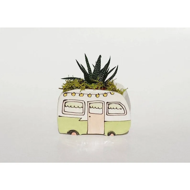Small Vintage Green Boler Planter