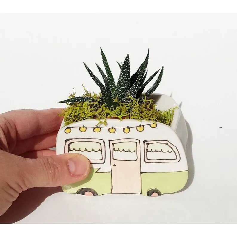 Small Vintage Green Boler Planter