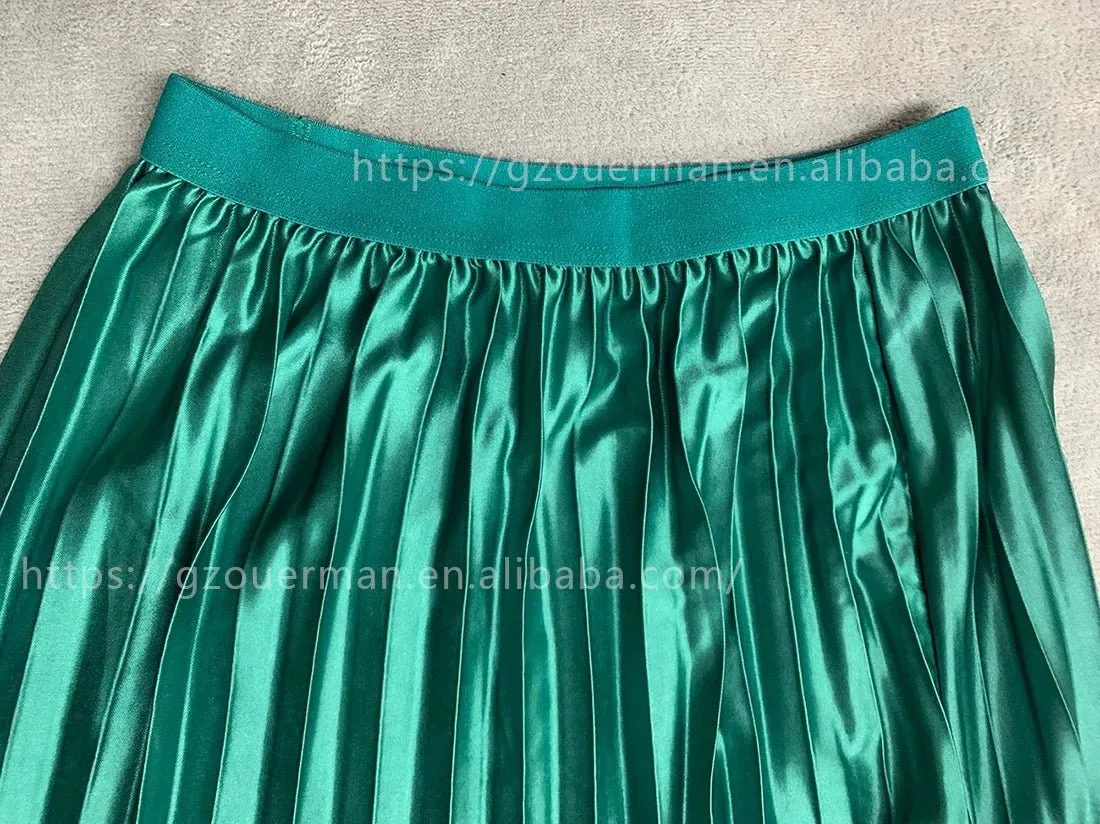 Solid Color High-end Satin Pleated High Waist Skirts