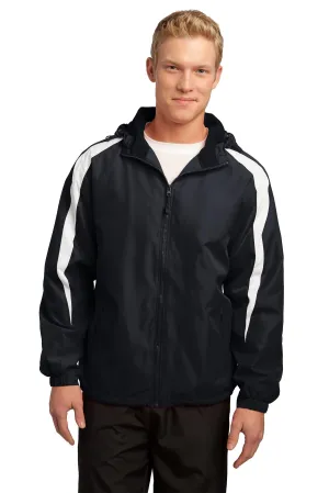 Sport-Tek Fleece-Lined Colorblock Jacket. JST81 Black/ White