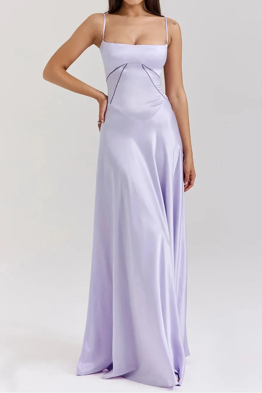 Summer Beach Backless Lace Hollow Out Evening Party Long Dresses