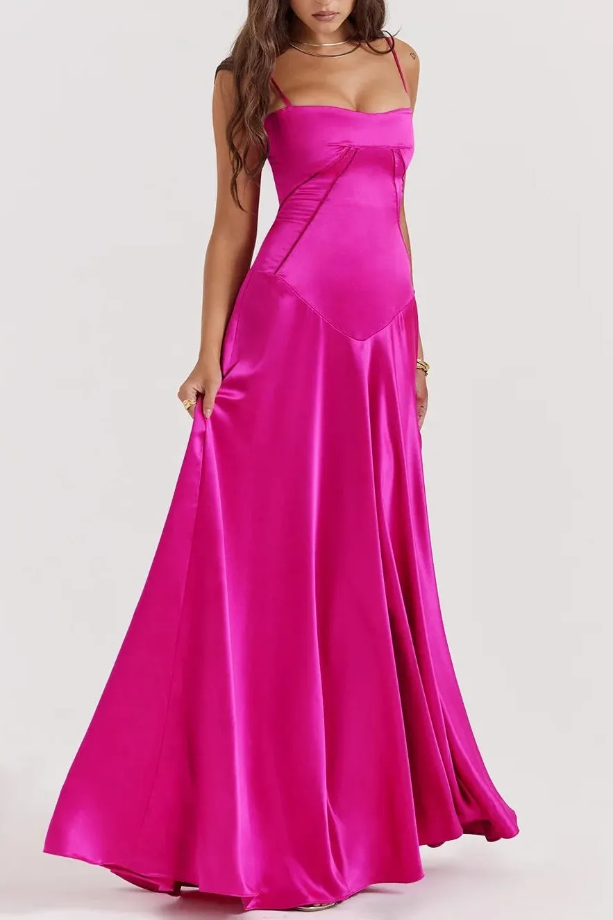 Summer Beach Backless Lace Hollow Out Evening Party Long Dresses