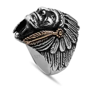 Supreme Native American Design Sterling Silver Ring