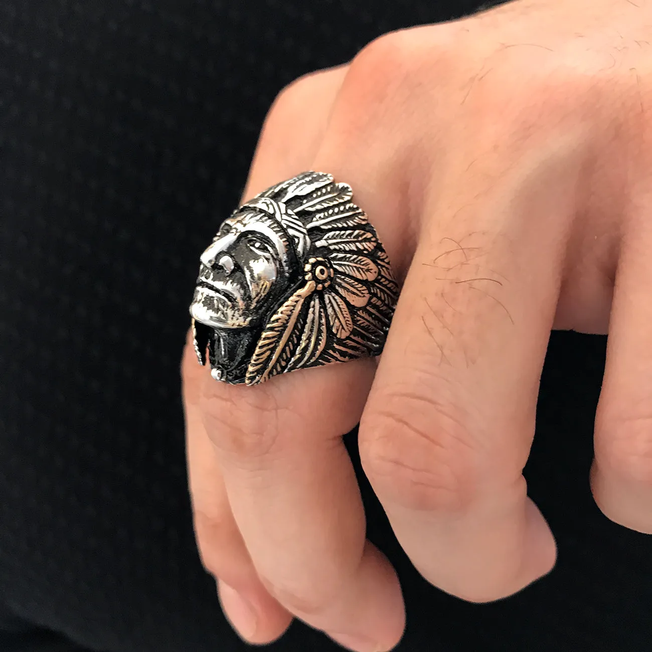Supreme Native American Design Sterling Silver Ring